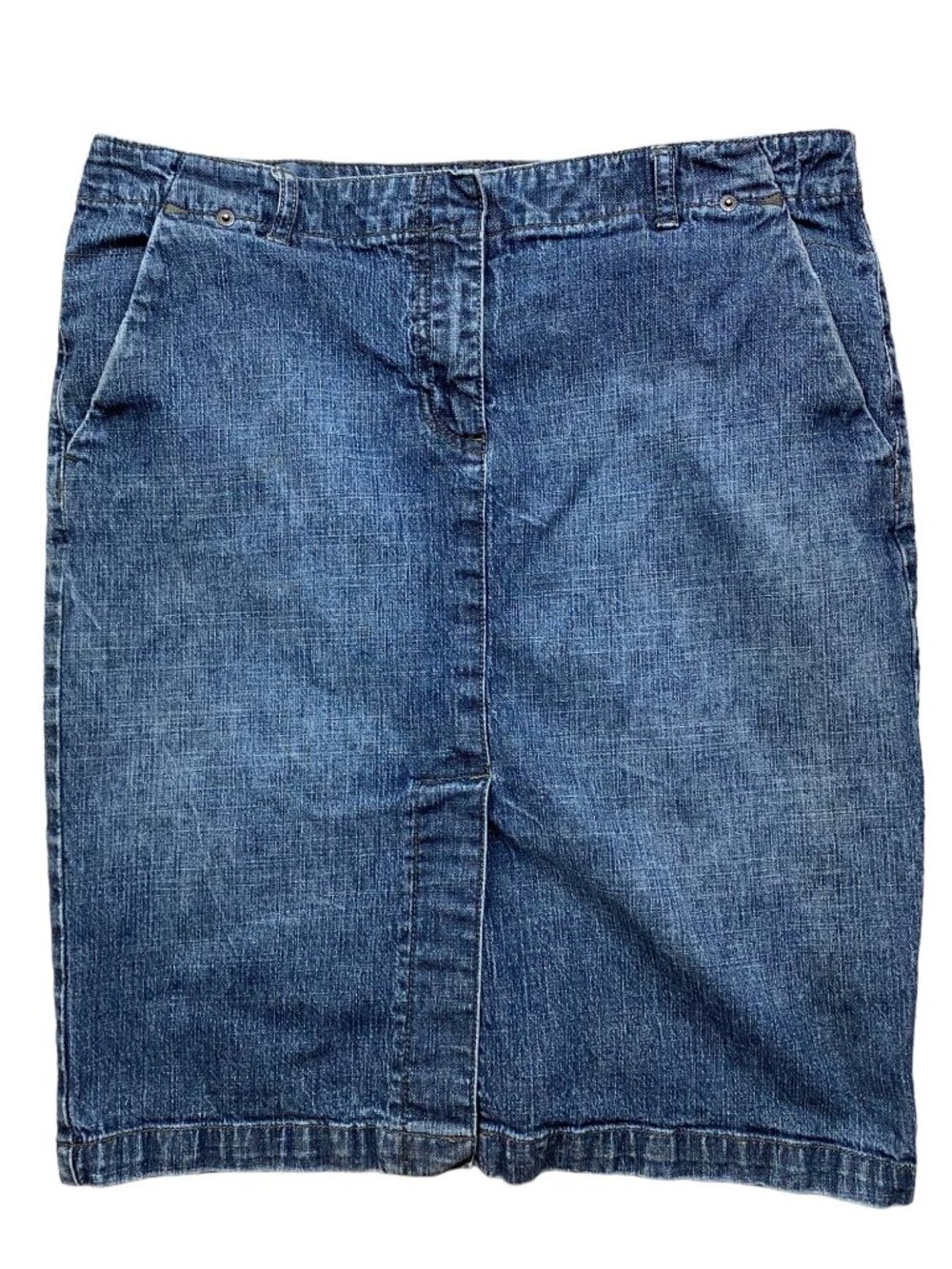 Kenneth Cole Pencil Jean Skirt Womens 12 Vintage Americana 90s Minimalist Chic